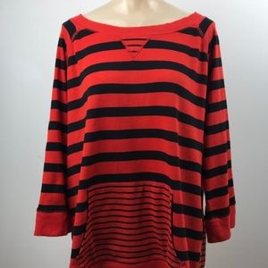 Jones New York Sport Sweatshirt, Red/Black,  Sz 3x